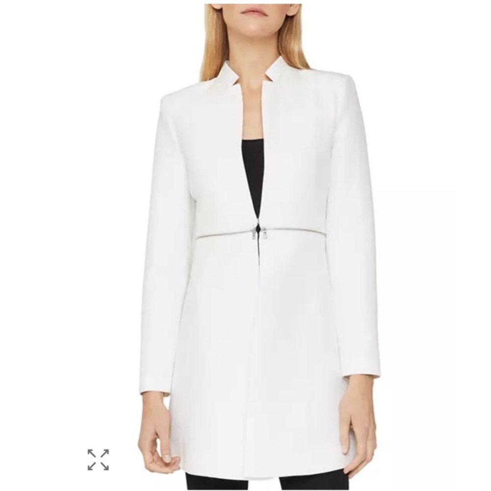 BCBGMAXAZRIA White Women's Arelia A Line Coat, Size XXS - Picture 4 of 12